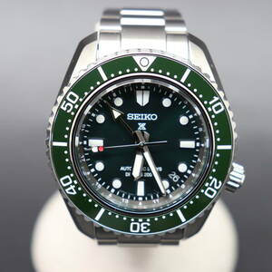 ITYBIE8LZ4AI 即決 本物 美品 SEIKO セイコー プロスペックス GMT SBEJ009 6R54-00D0 SS 自動巻き グリーン文字盤 メンズ 保証書