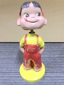 東京宣伝興業 不二家 ペコちゃん 黄色台座 首振り人形 約29cm 1円~　S2772