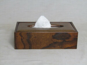 ティッシュケース木製、ティッシュケースボックス、欅無垢製、拭き漆、手作り