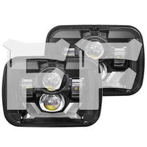 5x7 7x6 LEDヘッドライト HI.Low.DRL.ウィンカー トヨタ H6054 Jeep ラングラー YJ XJ MJ GMC フォード MS-5798 ブラック 新品