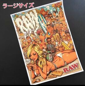 ◆送料無料◆新品　RAW オフィシャル非売品ポスター　ロッキンジェリービーン　エロスティカ　手巻きタバコ　Lサイズ