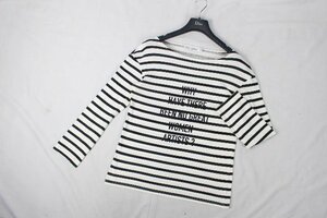 送料込 クリスチャンディオール ChristianDior BEE ボーダー マリア ロング Tシャツ ホワイト 白 レディース ディオール ロンT カットソー