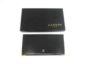 【1-157】ランバン LANVIN 長財布 黒色 札入れ 本革 レザー 男性用 メンズ 