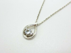 【1-90】 4℃ ヨンドシー シルバー SILVER ドロップ しずく 石付ネックレス