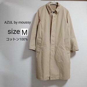 AZUL by moussy トレンチコート スプリングコート ロングコート ステンカラー コットン100%