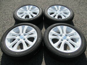 中古タイヤ☆165/55-15 165/55R15 BS NH100C スズキ ソリオ純正 ホワイト 5J+45 100 4H アルト スペーシア ワゴンR エブリイワゴン等に☆