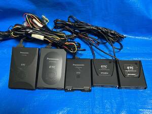 * normal automobile remove ETC 5 piece set Panasonic * Mitsubishi Electric antenna one body * wiring equipped * stock great number equipped *122119y