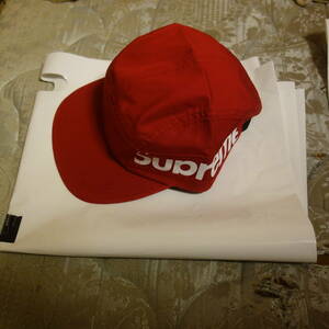 即決 supreme 18aw side panel camp cap red