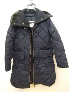 【送料無料・極美品】モンクレール MONCLER ダウンコート ネイビー ファー付き ハンガリー製 レディース 冬 ほぼ未使用