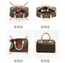 LOUIS VUITTON SPEEDY 30専用バッグインバッグ ルイヴィトン スピーディー30インナーバッグ フェルト素材 レディース_画像3