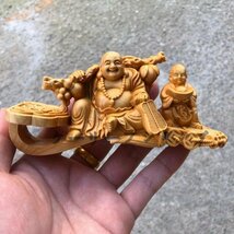 【ケーリーフショップ】 布袋様 七福神 精密彫刻 木彫仏像 福運 金運 財運 工芸品_画像2