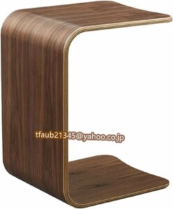 木製エンドテーブル リビングルーム、ソファサイドテーブル ポータブルカウチテーブル、C型トレイ コーヒースナック ラップトップ用