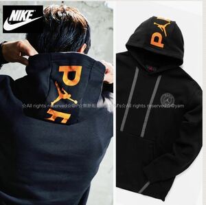 2XL 新品 NIKE × PSG ナイキ パリサンジェルマン ジョーダン コラボ 裏起毛 パーカー フーディ 黒 ブラック