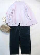 ■23区大きいサイズ46ウールカシミヤブレンドスタンドネックニット/ライラック21,010円■_画像10