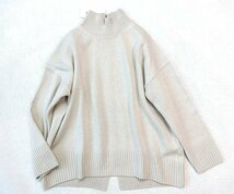 ■23区サイズ38ウールカシミヤブレンドスタンドネックニット/ベージュ19,910円■_画像4