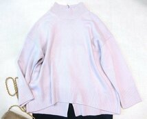 ■23区大きいサイズ46ウールカシミヤブレンドスタンドネックニット/ライラック21,010円■_画像1