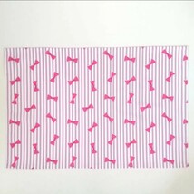 40×60☆ランチョンマット リボン柄 大 新品 ハンドメイド 巾着袋 セット ストライプ 給食袋 即決 紫　ピンク_画像2