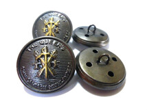 約18mm 6個入り ボタン ゴ－ルドxブラック色 家紋調 メタル 真鍮 金属 ボタン 手芸 ブレザ－ ジャケット ms206_画像2