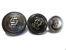 約20mm 5個入り ボタン シルバーxブラック色 家紋調 メタル 真鍮 金属 ボタン 手芸 ブレザ－ ジャケット ms215_画像4
