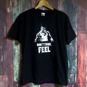 送込　ブルースリー　Don’t think FEEL　李小龍　半袖Tシャツ　黒　Mサイズ