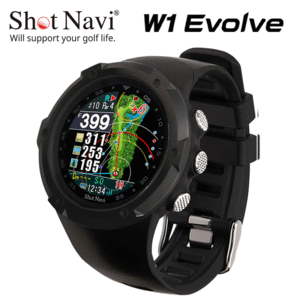 【特別価格】ShotNavi W1 Evolve 【ショットナビ】【エボルブ】【ゴルフ】【GPS】【距離測定器】【腕時計】【BLK/BLK/SIL】【GPS/測定器】