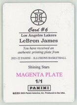 1of1!!【Lebron James】2022-23 Panini National Treasures ナショトレ Magenta Printing Plate 1枚限定 1/1 レブロンジェームス_画像2