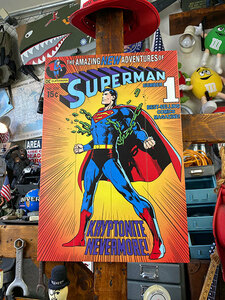  Superman wood panel art (NO.1) # american miscellaneous goods America miscellaneous goods 