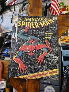 マーベルコミック　アメイジング・スパイダーマン　キャンバスアート（100thアニバーサリー） ■ アメリカン雑貨 アメリカ雑貨 ポスター