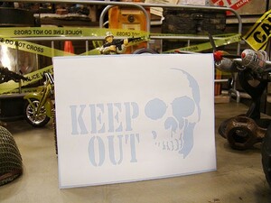  stencil seat (KEEP OUT Skull )S size american miscellaneous goods America miscellaneous goods 