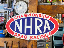 NHRA　エンボスティンサイン（ロゴ） ■ アメリカン雑貨 アメリカ雑貨_画像1