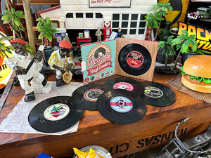  rockabilly record Coaster 6P set # american miscellaneous goods America miscellaneous goods 