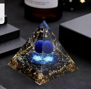 Art hand Auction Pierre naturelle lapis lazuli boule pyramide orgonite, œuvres faites à la main, intérieur, marchandises diverses, ornement, objet