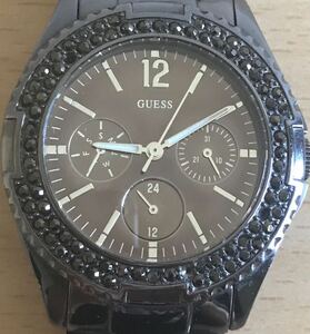 188-0067 GUESS ゲス メンズ　レディース　腕時計　金属ベルト　クオーツ　ブラック　ブラウン　W15531L1 電池切れ 動作未確認