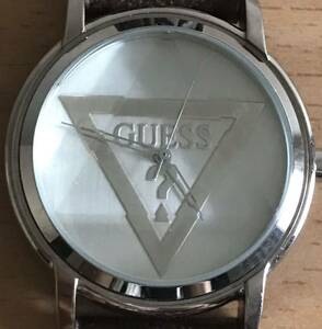189-0016 GUESS ゲス メンズ腕時計　革ベルト　クオーツ　電池切れ 動作未確認