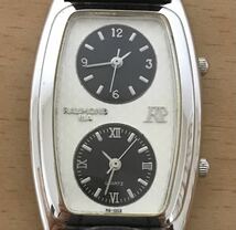 189-0045 RAYMOND PIA メンズ　レディース　腕時計　革ベルト　クオーツ　黒　ブラック　RG-1002 電池切れ 動作未確認_画像1