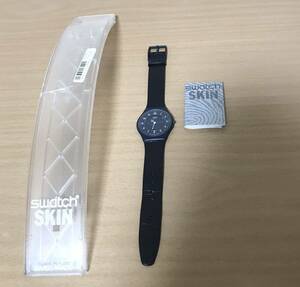 189-1138 swatch スウォッチ SKIN メンズ　レディース　腕時計　革ベルト　クオーツ　ネイビー　電池切れ 動作未確認