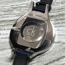 184-0246 Calvin Klein カルバンクライン K2B231 腕時計 レザーベルト ネイビー 稼働品_画像10