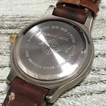 m118-0941 EDDIE BAUER CLASSIC DATE WATCH レディース腕時計 ブラウン レザーベルト 電池切れ 動作未確認_画像9