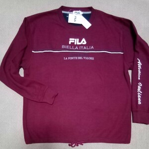 新品未使用　FILA デザインカラーカットソー　size:LL ワイン