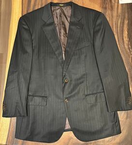 ◆サヴィルロウ スーツ ウール メンズ ブラック ストライプ　savile row DORMEUIL テーラードジャケット パンツ