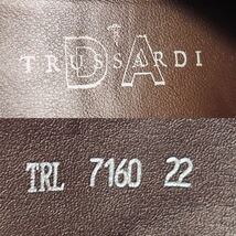 【美品】TRUSSARDI トラサルディ　レザーロングブーツ サイドジップ 22cm オリーブ　＊62_画像10