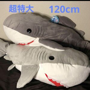 でっかい！ サメ もちふわ ぬいぐるみ 120cm 2種セット グレー