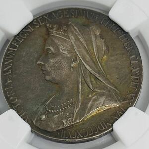 【1円スタート】 1897年 ヴィクトリア女王 ダイアモンドジュビリー マット 銀貨 NGC アンティークコイン メダル