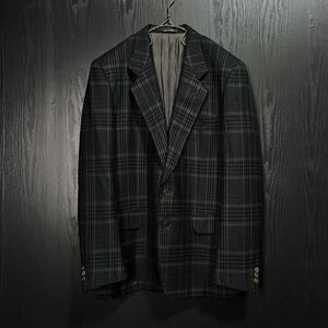 70s Yves Saint Laurent rive gauche イブサンローラン リブゴーシュ カシミヤ チェック テーラード ジャケット コート ヴィンテージ 80s