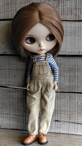 帆布オーバーオール　ネオブライス　リカちゃん　オビツ　ピュアニーモ　ハンドメイド　アウトフィット　Blythe outfit １４