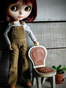 帆布オーバーオール１２２　ネオブライス　リカちゃん　オビツ　ピュアニーモ　ハンドメイド　アウトフィット　Blythe outfit 