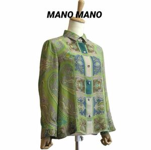 MANO MANO テンセルシルク素材 ペイズリー柄ブラウス