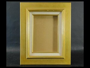 空額 額縁 木製 金彩(ゴールド)油彩額 SM(サムホール)ガラス面 中古品 OK4835