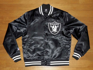 NFL RAIDERS レイダース スタジャン 中綿 ナイロン 刺繍ワッペン 正規品 BLK S USED 美品/ロスアンジェルス ラスベガス オークランド NWA