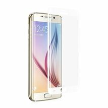 Galaxy S7 edge SC-02H SCV33 9H 0.26mm 枠白色 全面保護 強化ガラス 液晶保護フィルム 2.5D KC98_画像1